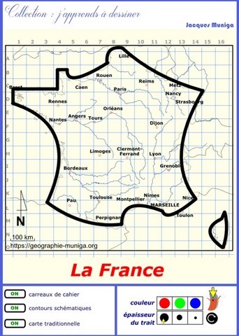 Pour apprendre à dessiner la France ou la France au bout du doigt