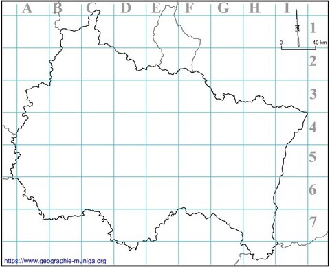 Carte de la région le Grand Est avec grille - Jacques MUNIGA
