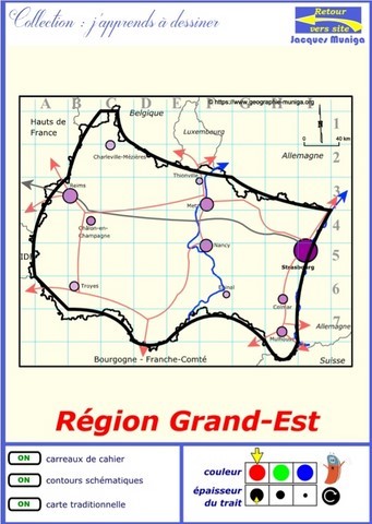 dessiner la région du Grand-Est ou  la région du Grand-Est (France)