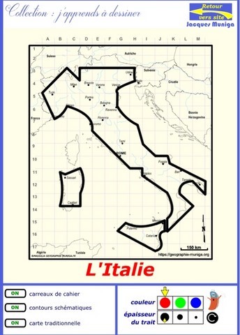 Pour apprendre à dessiner l'Italie ou l'Italie au bout du doigt
