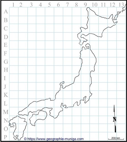 Carte du Japon - Jacques MUNIGA