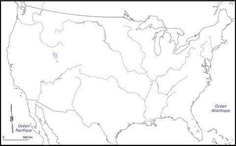Carte des Etats-Unis   -  USA  - Jacques MUNIGA