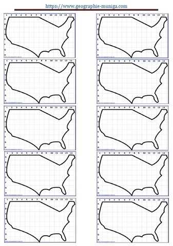 Carte schématique des Etats-Unis   -  USA  - Jacques MUNIGA