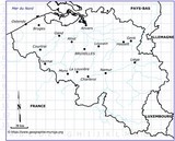 Carte  de la Belgique avec grille - Jacques MUNIGA