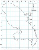 Carte de la Martinique avec  grille selon Jacques MUNIGA