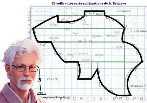 Je dessine la Belgique schématique