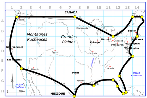 Je dessine les Etats-Unis schématique