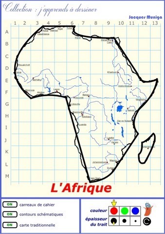 Pour apprendre à dessiner l'Afrique ou l'Afrique au bout du doigt