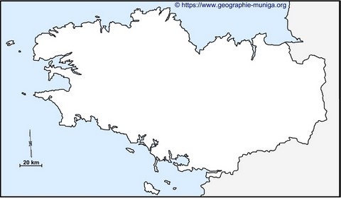Carte de la région Bretagne - Jacques MUNIGA