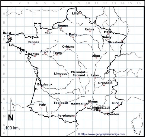 Carte de la France - Jacques MUNIGA