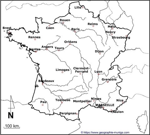 Carte de la France - Jacques MUNIGA