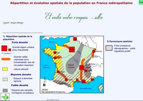 Répartition et évolution spatiale de la population de la France métropolitaine - Jacques MUNIGA