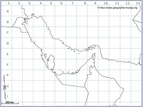 Carte avec grille du Golfe Arabo-Persique - Jacques MUNIGA