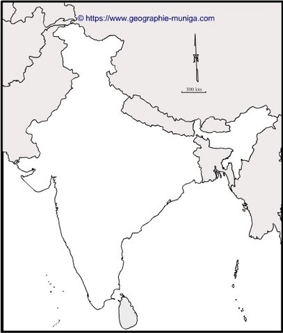 Carte de l'Inde - Jacques MUNIGA