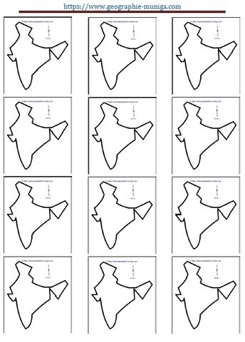 Carte schématique de l'Inde - Jacques MUNIGA