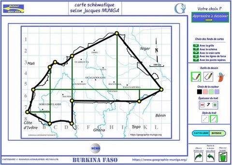 Je dessine le Burkina Faso schématique