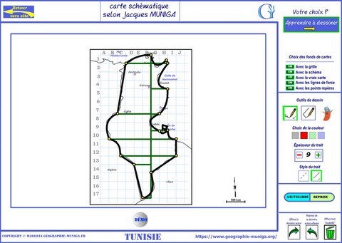 Je dessine la Tunisie schématique