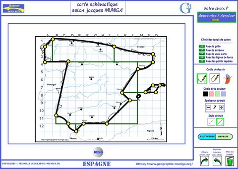 Je dessine l'Espagne schématique