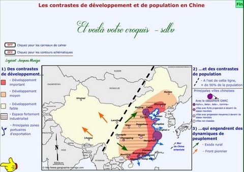 Thème 4 : La Chine : des recompositions spatiales multiples - Sujet : Les contrastes de développement et de population en Chine - Jacques MUNIGA