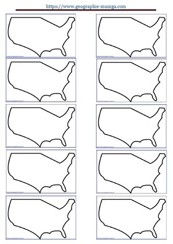 Carte schématique des Etats-Unis   -  USA  - Jacques MUNIGA