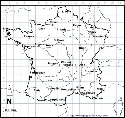 Carte de la France - Jacques MUNIGA